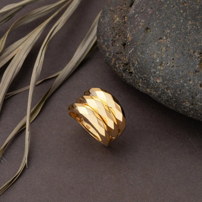 14K Yellow Gold 3-Piece Design Ring