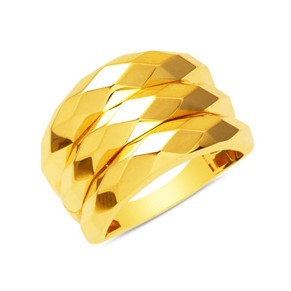 14K Yellow Gold 3-Piece Design Ring
