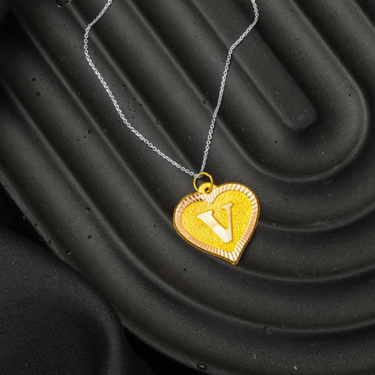 14K Yellow Gold Children's Gift V Initial Pendant