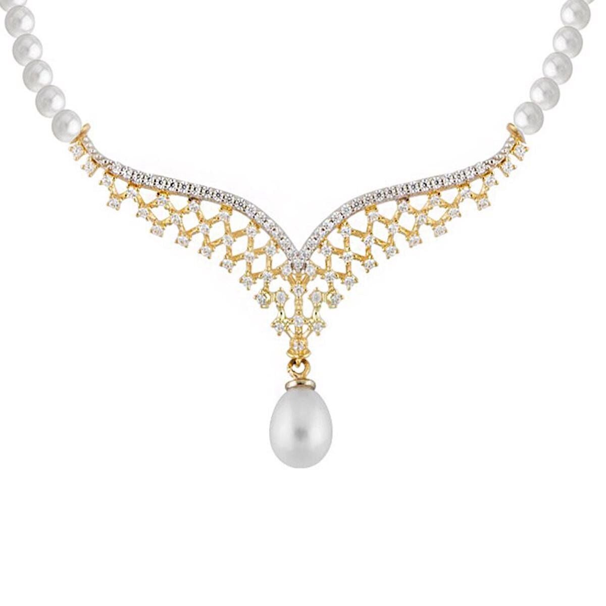 14K Yellow Gold Valenza Pearl Bridal Jewelry Set