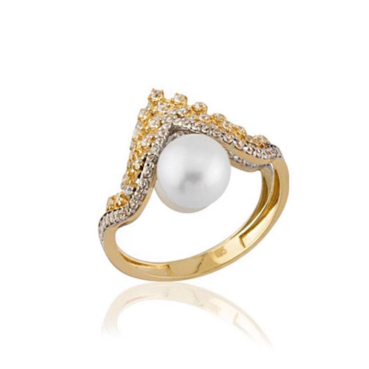 14K Yellow Gold Valenza Pearl Bridal Jewelry Set