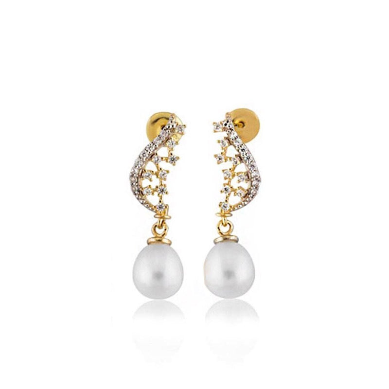 14K Yellow Gold Valenza Pearl Earrings