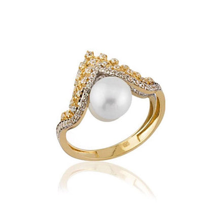 14K Yellow Gold Valenza Pearl Ring