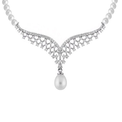 14K White Gold Valenza Pearl Bridal Set