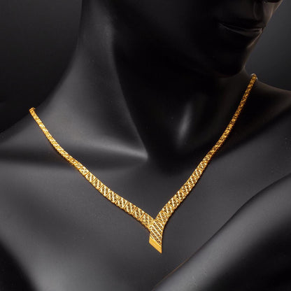 14K Yellow Gold Ve Collar Necklace