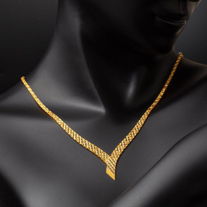 22K Yellow Gold Ve Collar Necklace