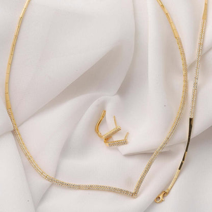14K Yellow Gold Tennis Cubic Zirconia Set