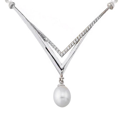 14K White Gold Velletri Bridal Pearl Set