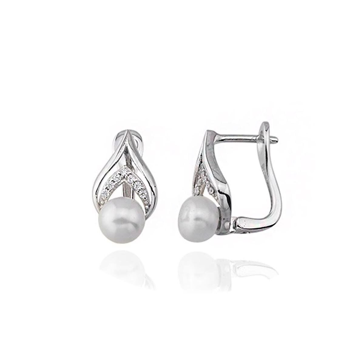 14K White Gold Velletri Pearl Earrings