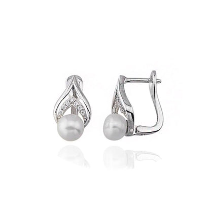 14K White Gold Velletri Pearl Earrings