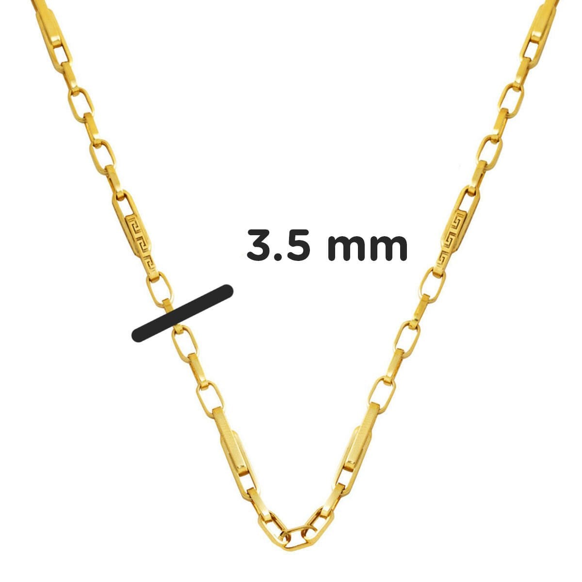 14K Yellow Gold Designer Inspired Hoop Chain Necklace (5.87 g)