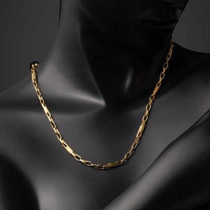 14K Yellow Gold Designer Inspired Hoop Chain Necklace (5.87 g)