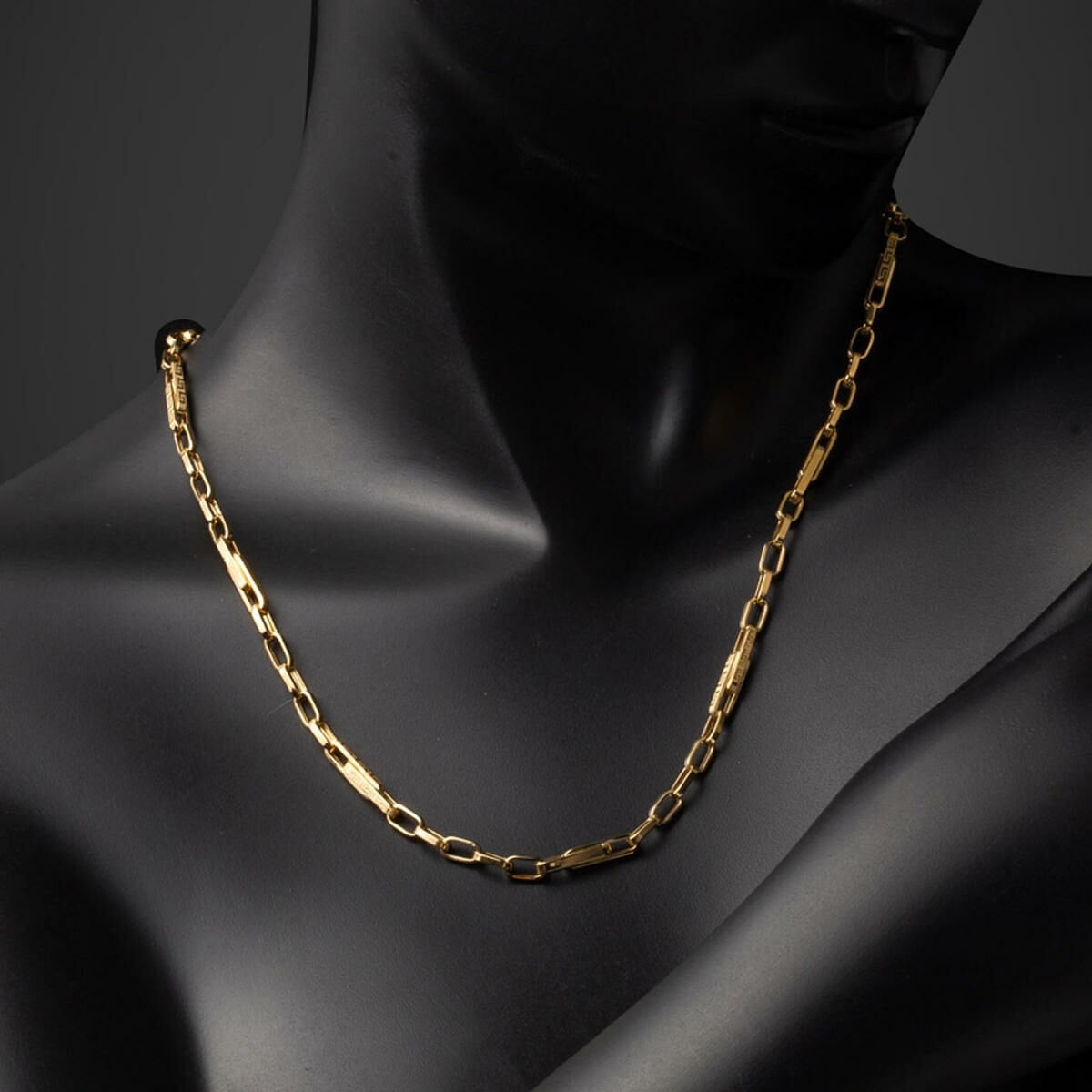 14K Yellow Gold Designer Inspired Hoop Chain Necklace