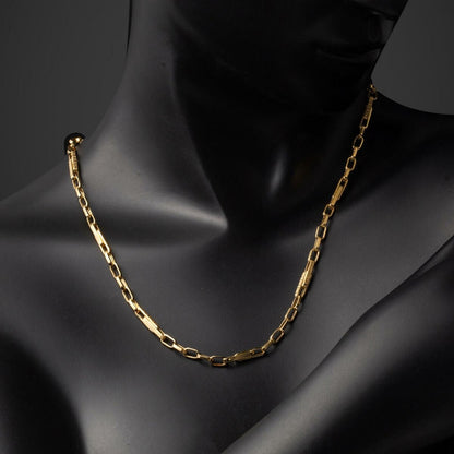 14K Yellow Gold Designer Inspired Hoop Chain Necklace