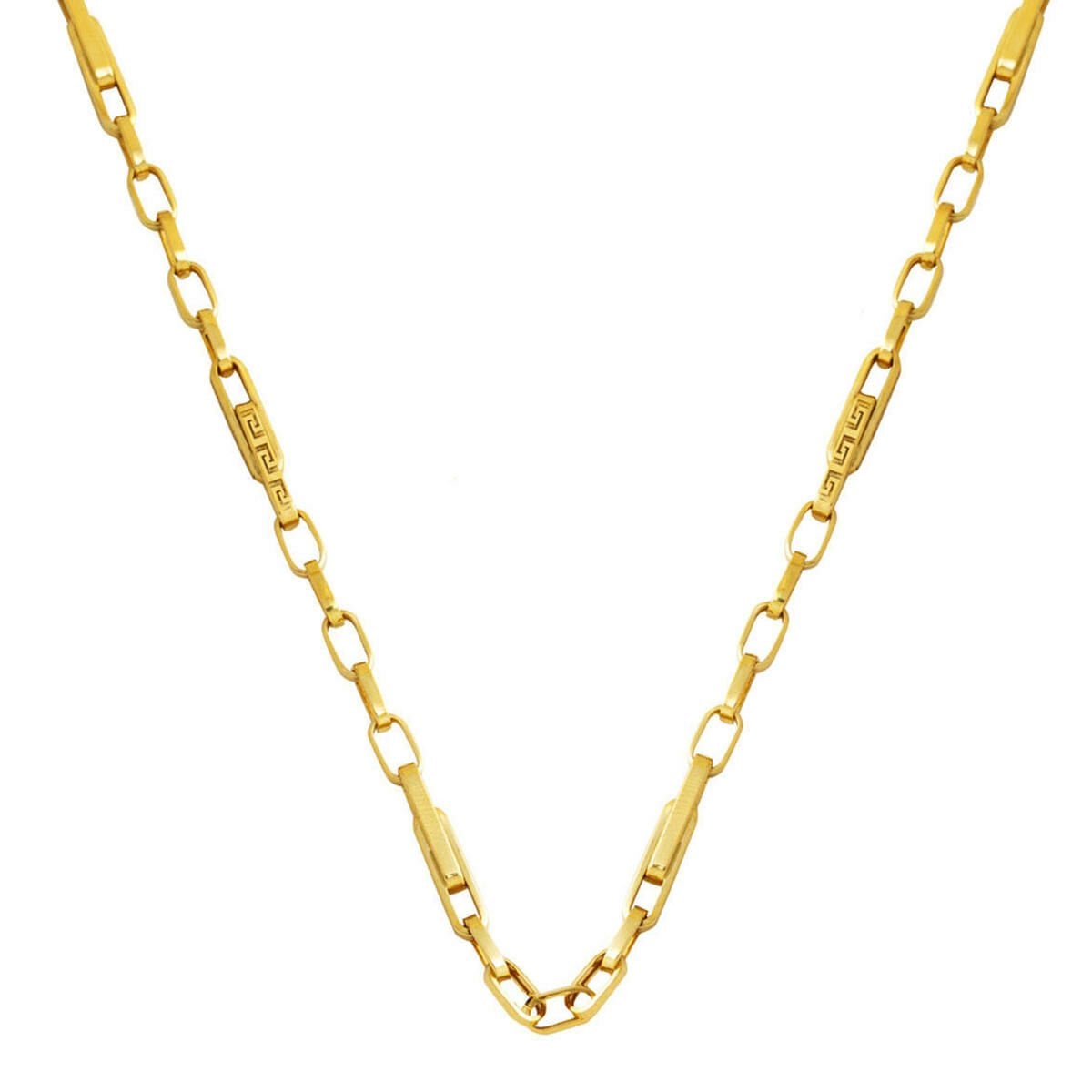 14K Yellow Gold Designer Inspired Hoop Chain Necklace