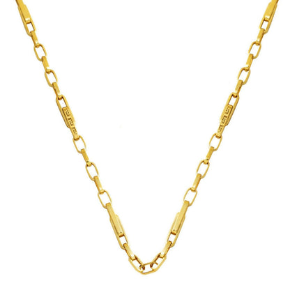 14K Yellow Gold Designer Inspired Hoop Chain Necklace