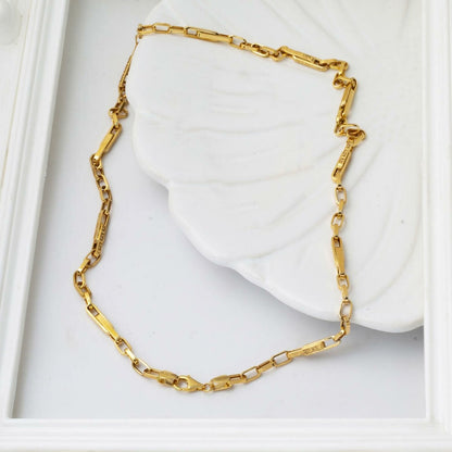 14K Yellow Gold Designer Inspired Hoop Chain Necklace