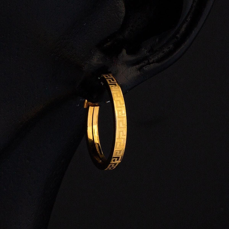 14K Yellow Gold Designer Inspired Maxi Hoop Earrings