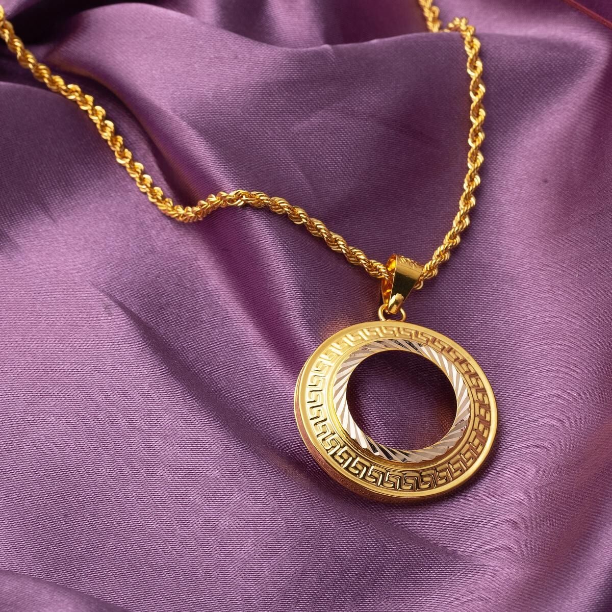 14K Yellow Gold Designer Inspired Quarter Coin Bezel-Set Necklace