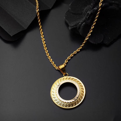 14K Yellow Gold Designer Inspired Quarter Coin Bezel-Set Necklace