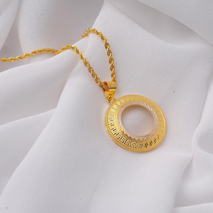 14K Yellow Gold Designer Inspired Quarter Coin Bezel-Set Necklace