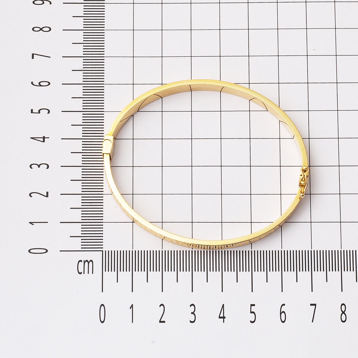 14K Yellow Gold Designer Inspired Style Hinged Cuff Bangle