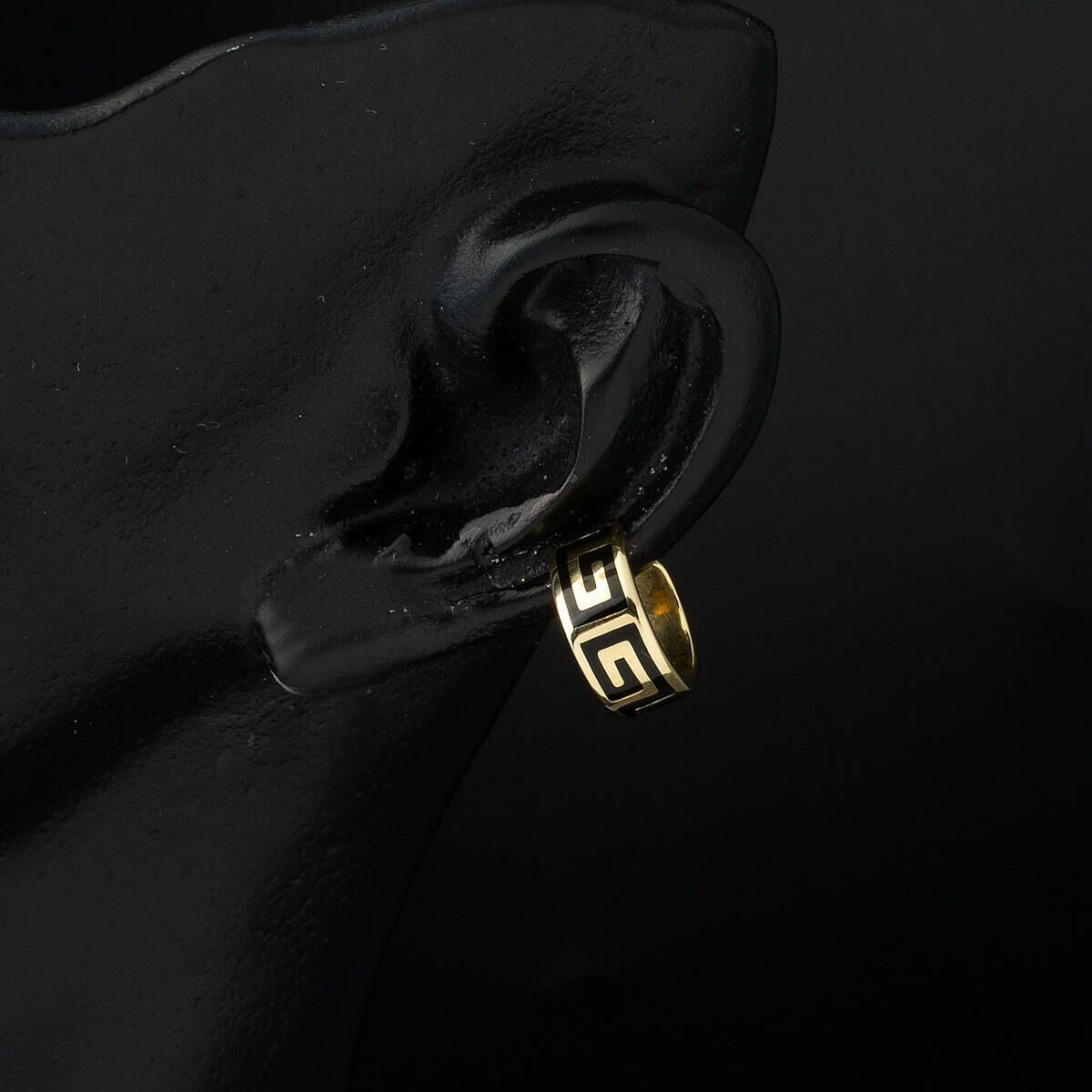 14K Yellow Gold Designer Inspired Style Cartilage Enamel Earrings