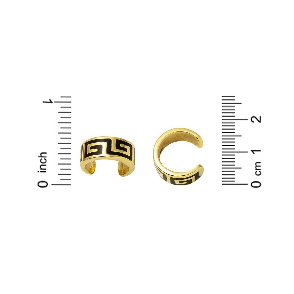 14K Yellow Gold Designer Inspired Style Cartilage Enamel Earrings