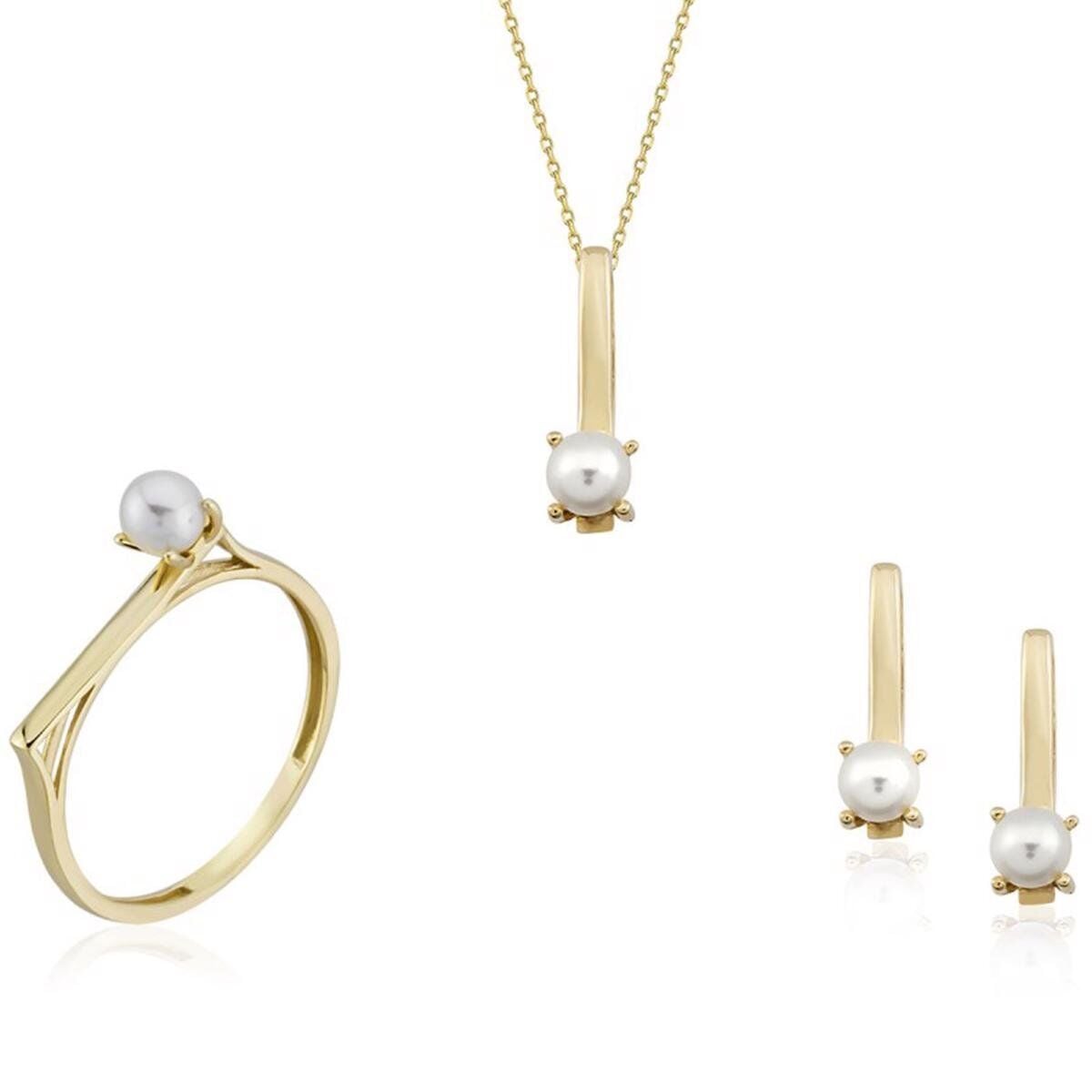 14K Yellow Gold Versailles Pearl 3-Piece Jewelry Set