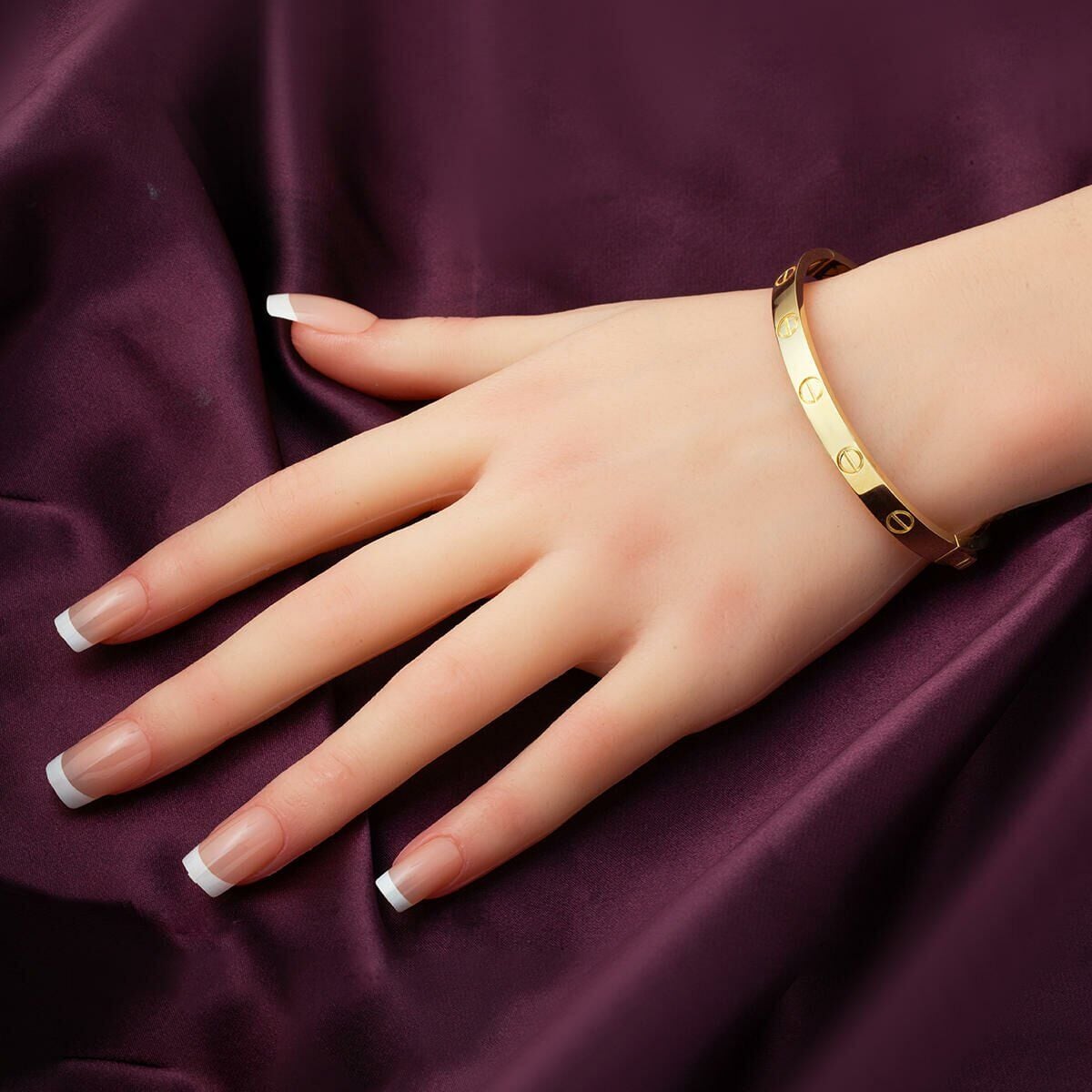 14K Yellow Gold Screw Back Hinged Cuff Bangle (10.88 g)