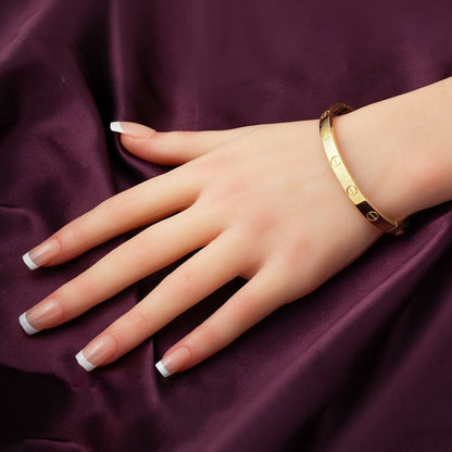 14K Yellow Gold Screw Back Hinged Cuff Bangle (10.88 g)