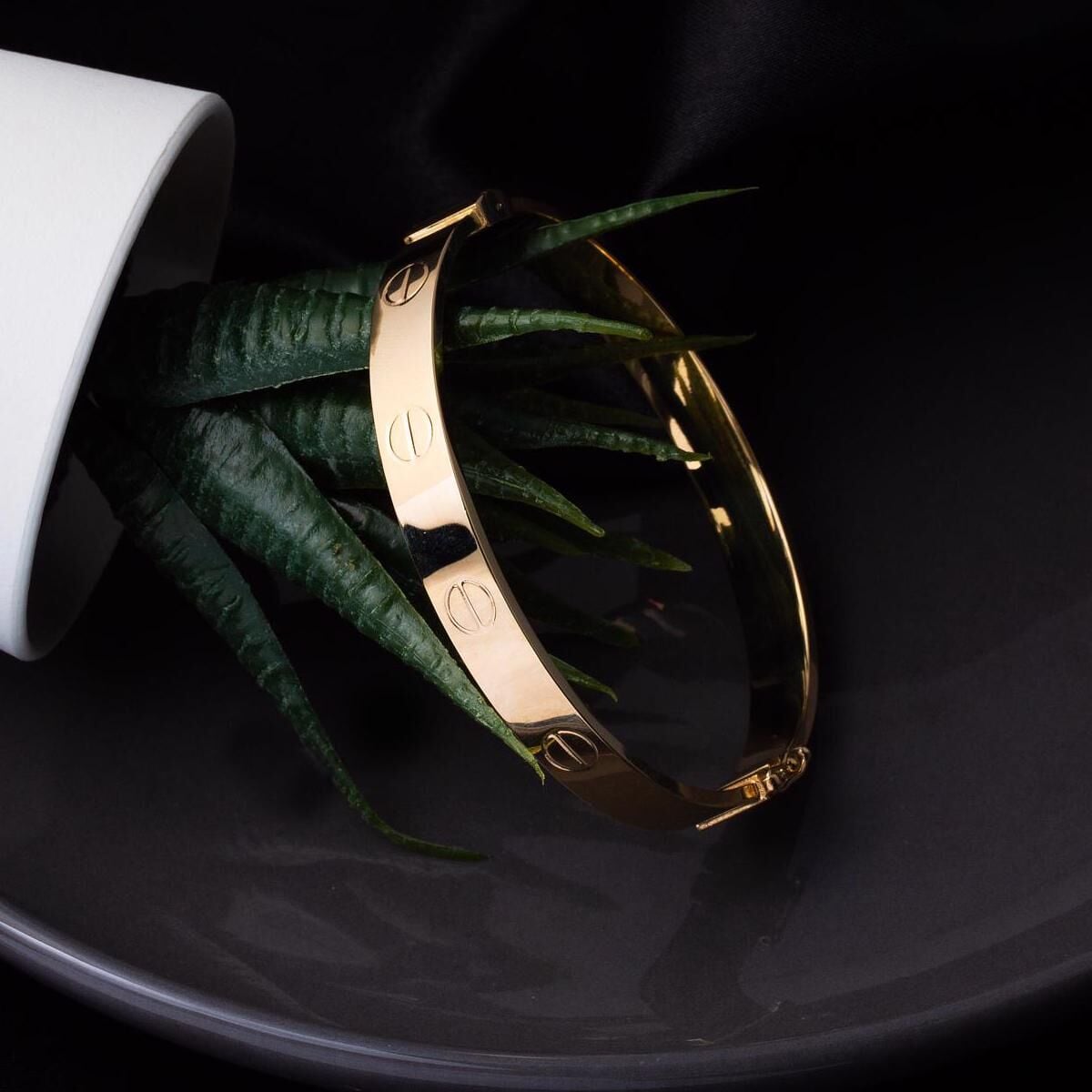 14K Rose Gold Screw Back 8 mm Hinged Cuff Bangle