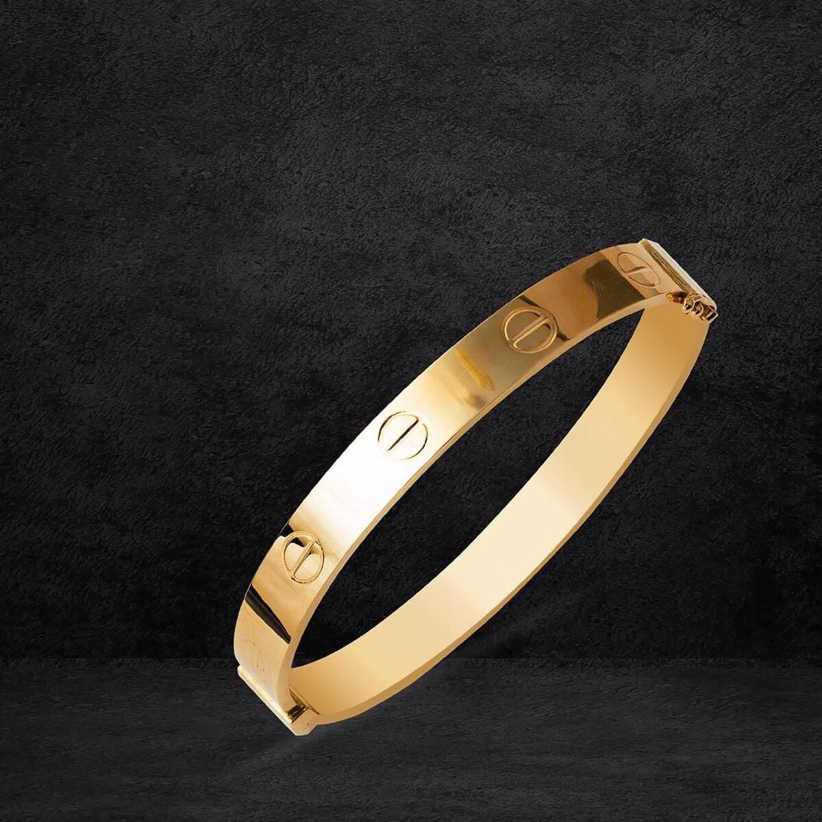 14K Rose Gold Screw Back 8 mm Hinged Cuff Bangle