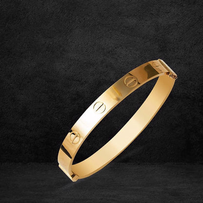 14K Rose Gold Screw Back 8 mm Hinged Cuff Bangle