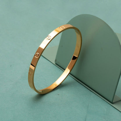 22K Yellow Gold Screw Back Thin Stackable Bangle