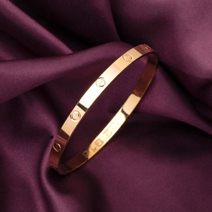 22K Yellow Gold Screw Back Thin Stackable Bangle