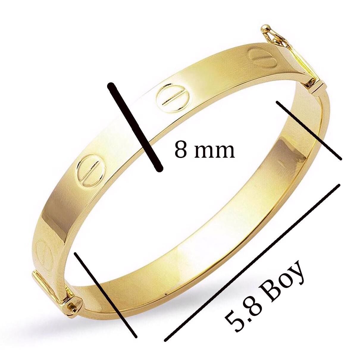 14K Yellow Gold Screw Back Hinged Cuff Teen Bangle