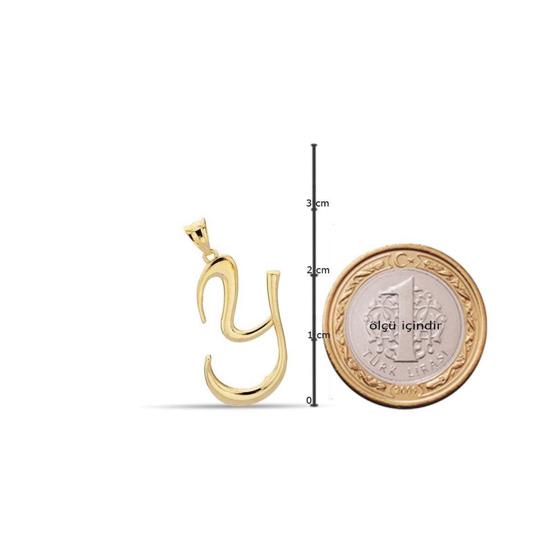 14K Yellow Gold Initial Y Necklace