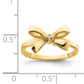 10k Yellow Gold Polished AA Diamond Bow Ring