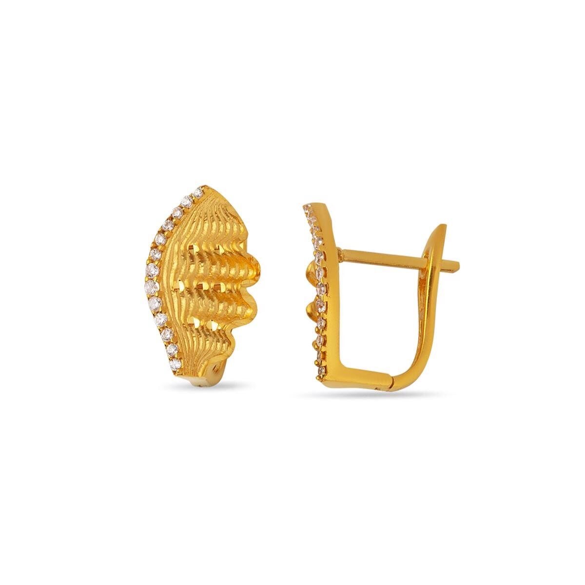 22K Yellow Gold Yakamoz Cubic Zirconia Earrings