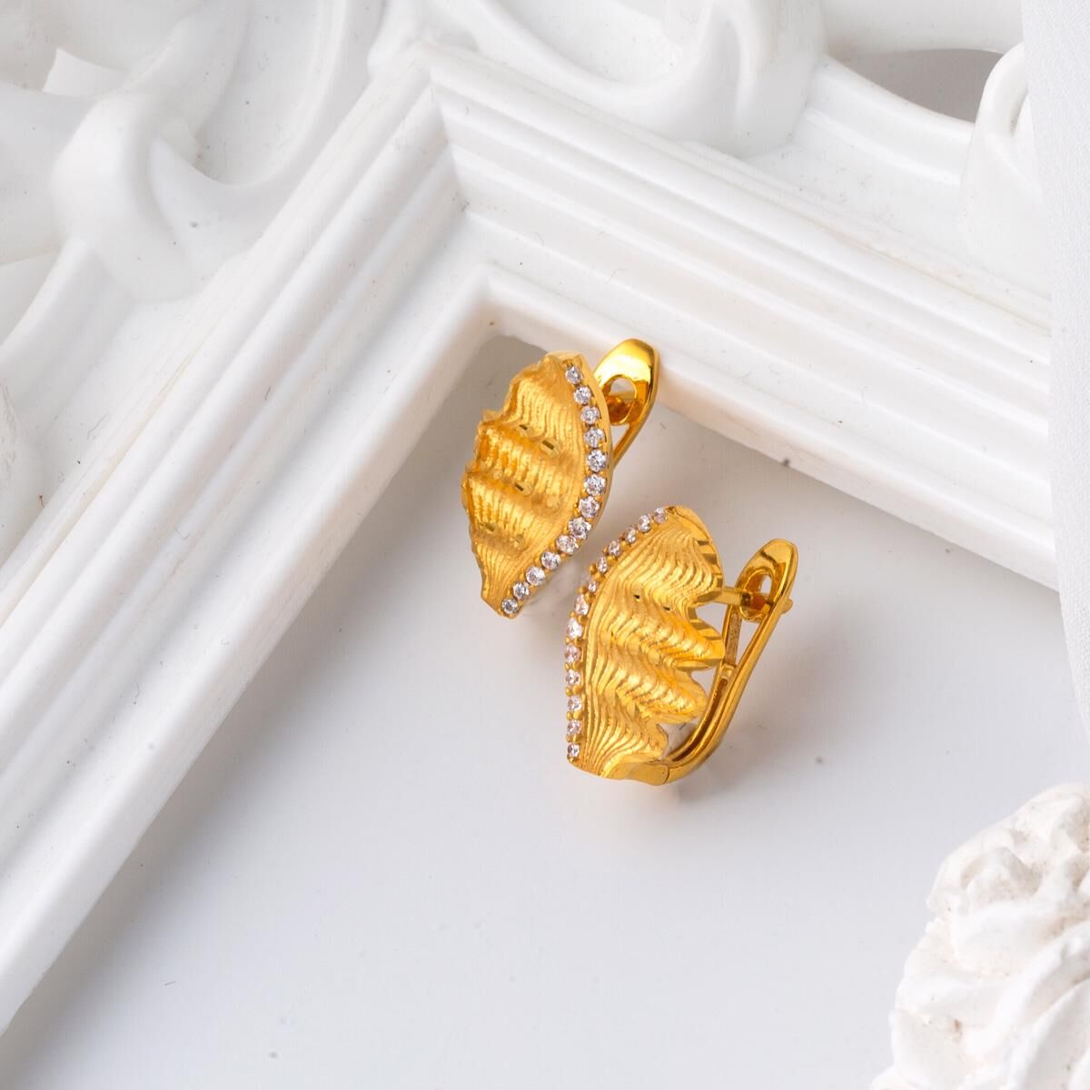 22K Yellow Gold Yakamoz Cubic Zirconia Earrings