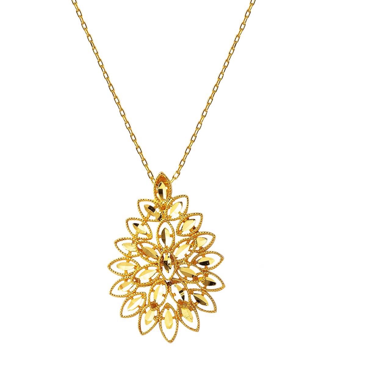 22K Yellow Gold Leaf Necklace (6.33 g)