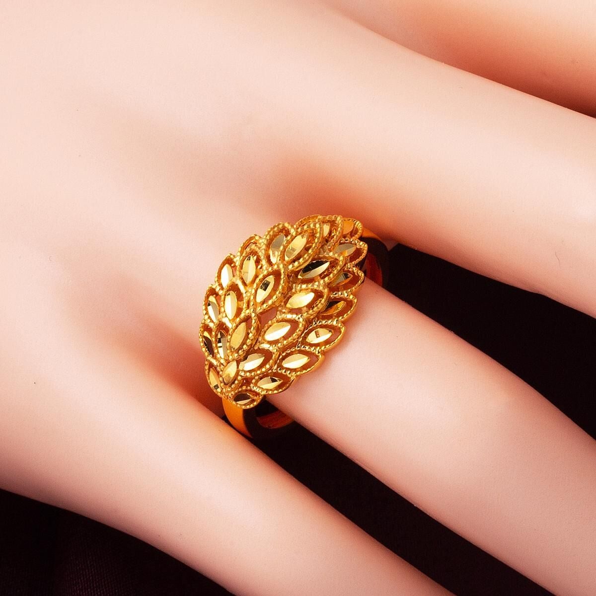 22K Yellow Gold Leaf Ring