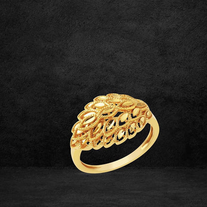 22K Yellow Gold Leaf Ring