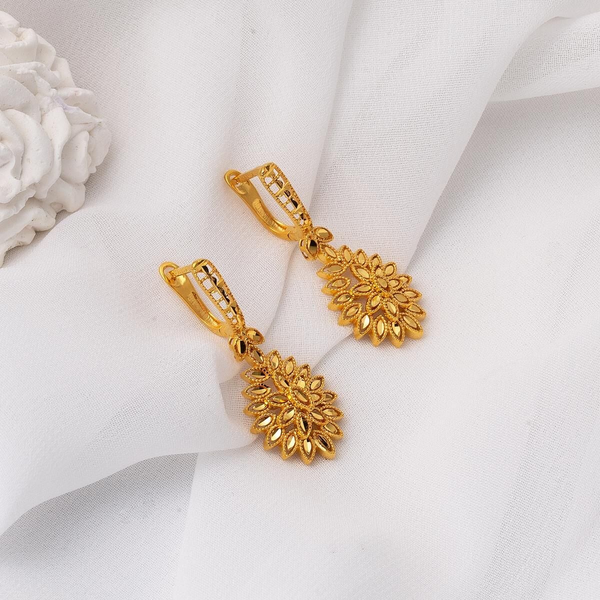22K Yellow Gold Leaf Double Set