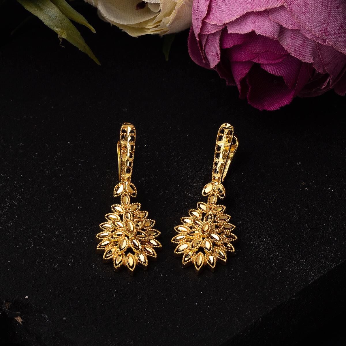 22K Yellow Gold Leaf 3-Piece Jewelry Set