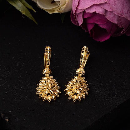 22K Yellow Gold Leaf 3-Piece Jewelry Set