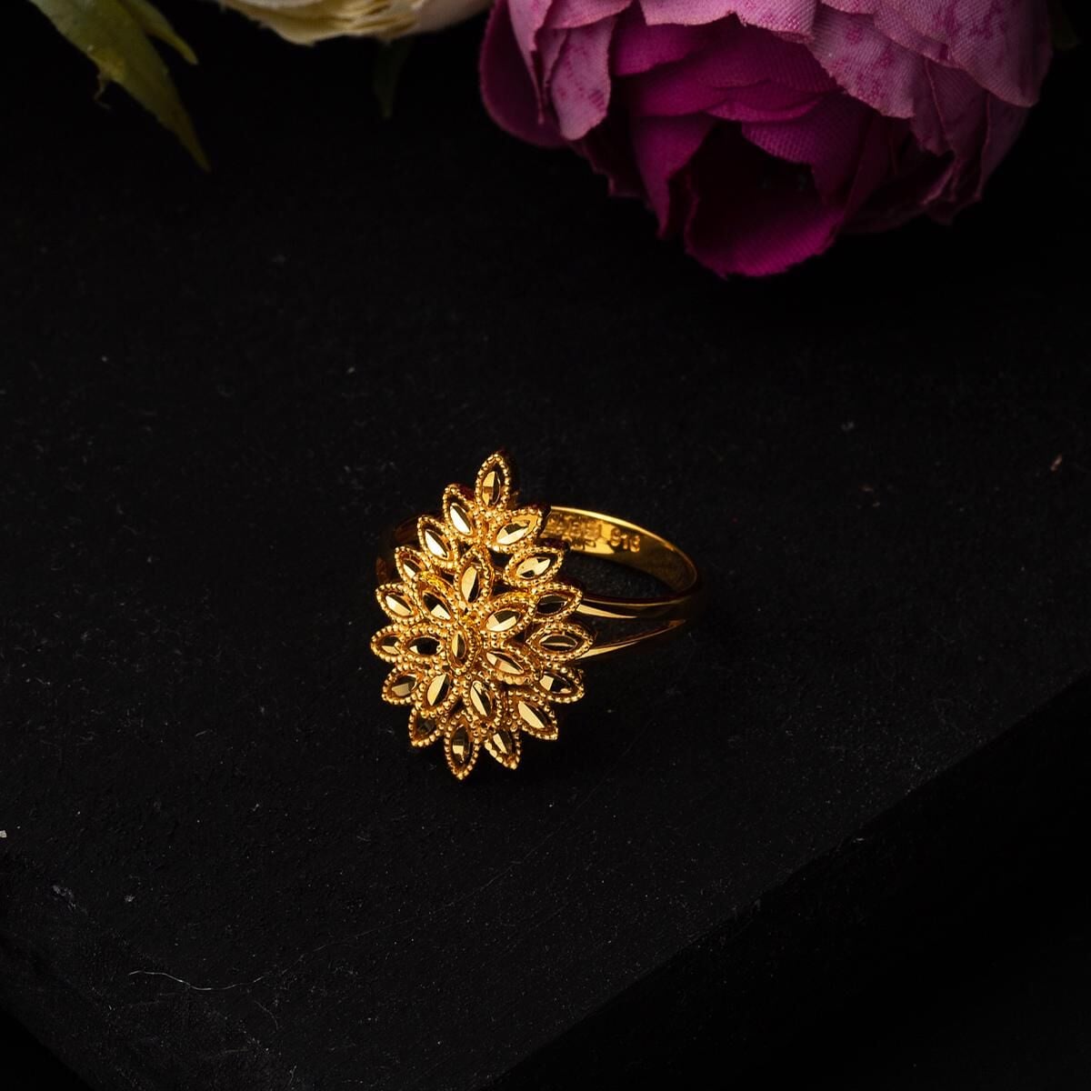 22K Yellow Gold Leaf 3-Piece Jewelry Set
