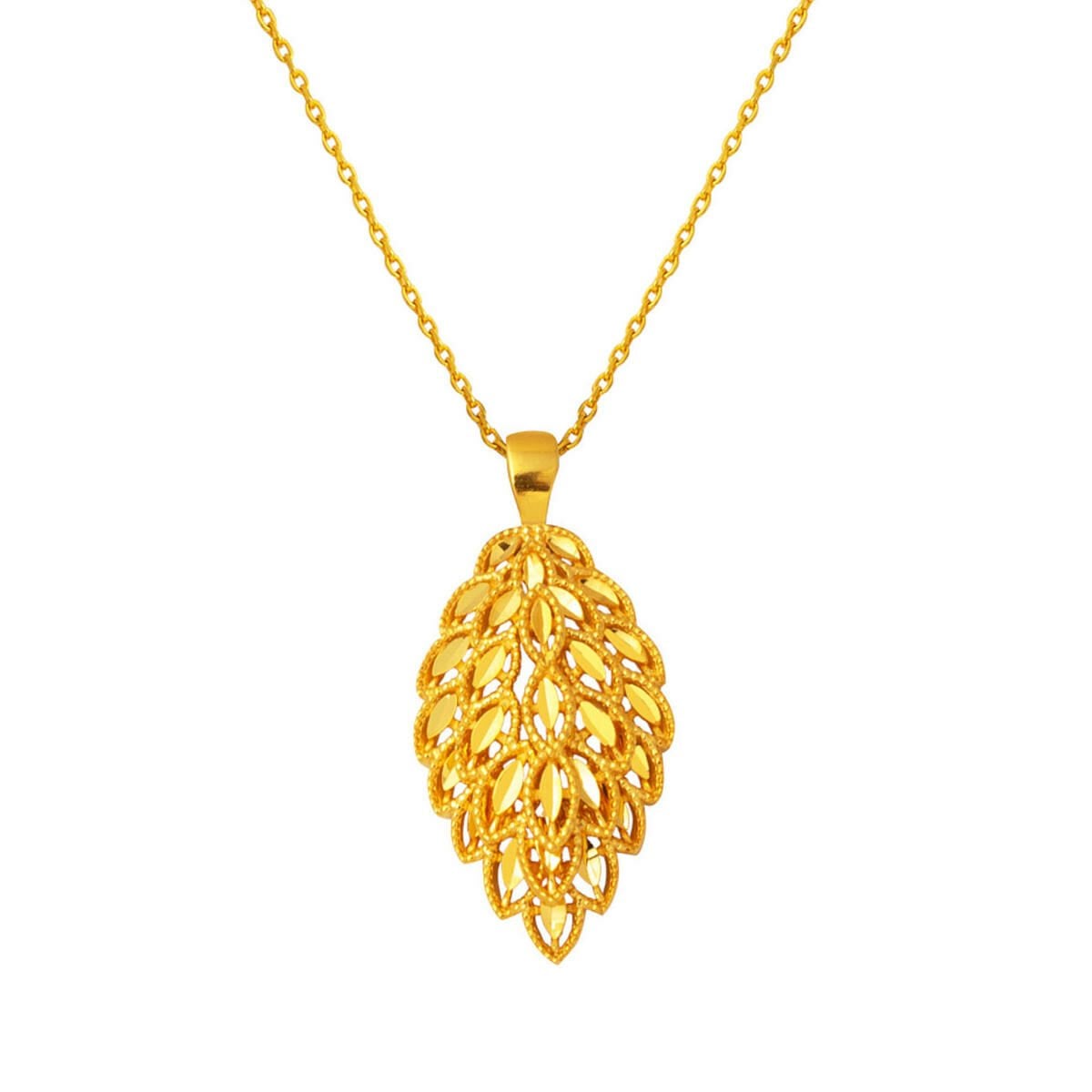 22K Yellow Gold Leaf Necklace (6.71 g)