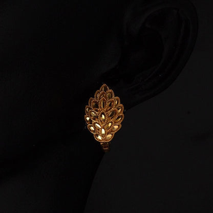 22K Yellow Gold Leaf Earrings (6.54 g)